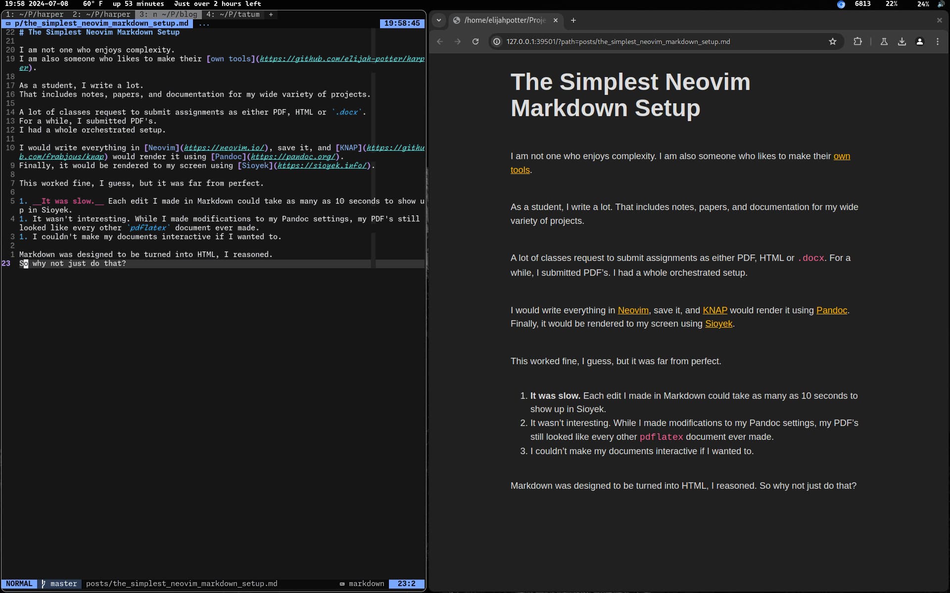 The Simplest Neovim Markdown Setup