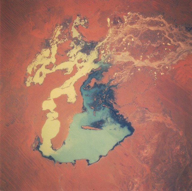A photo of Lake Gregory taken from space