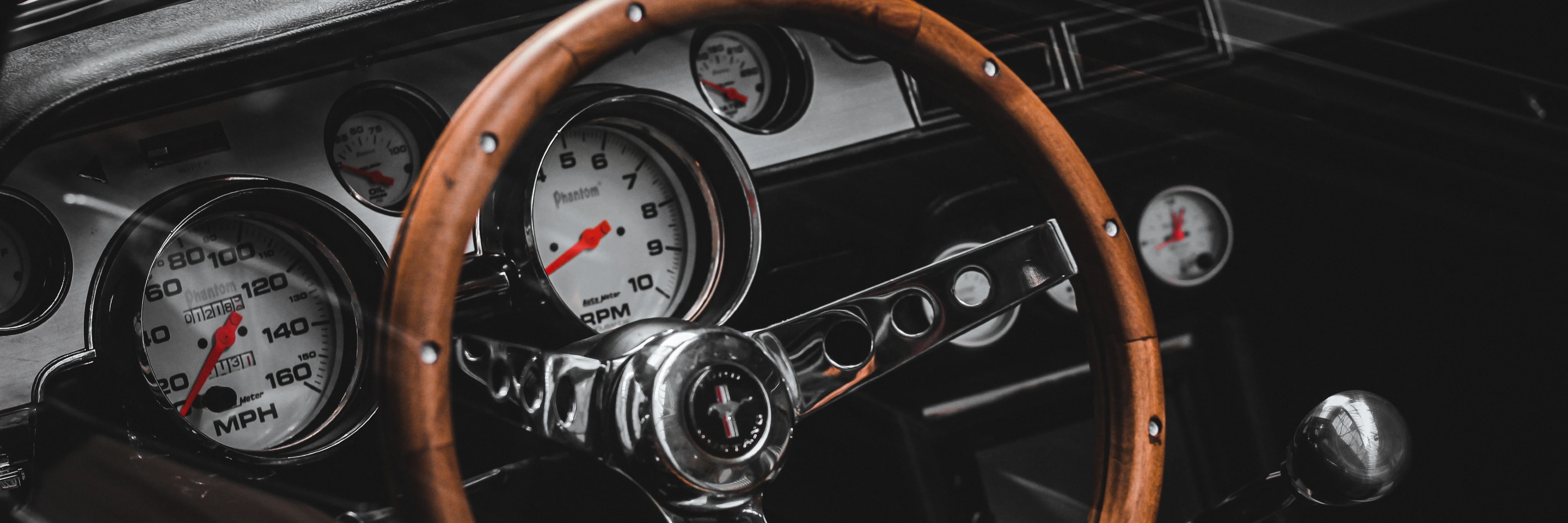 An old car interior