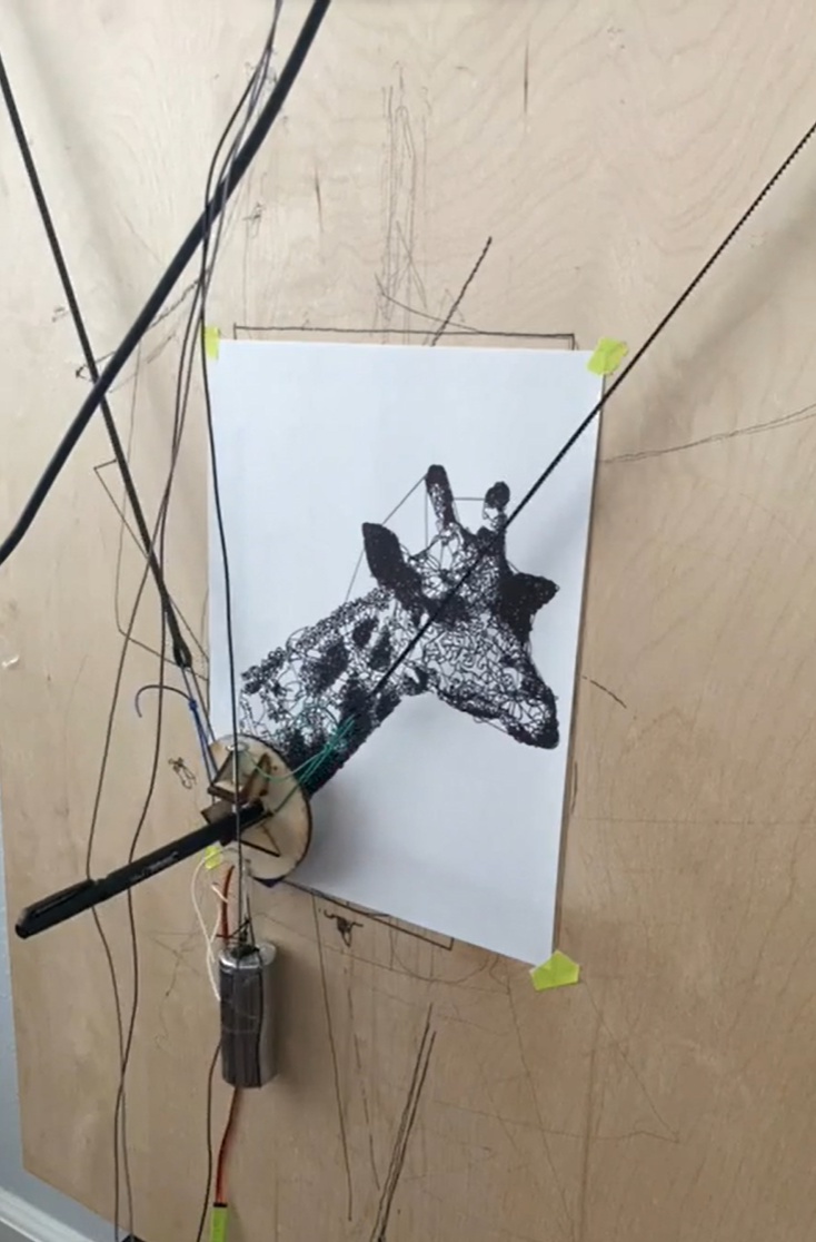 A screencap of a pen plotter from Reddit