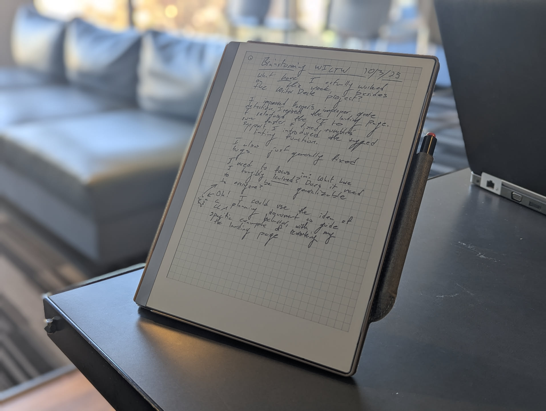 A Recent Brainstorming Session on the ReMarkable