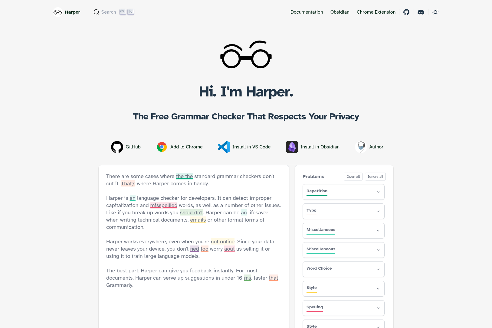 The Harper website before my changes